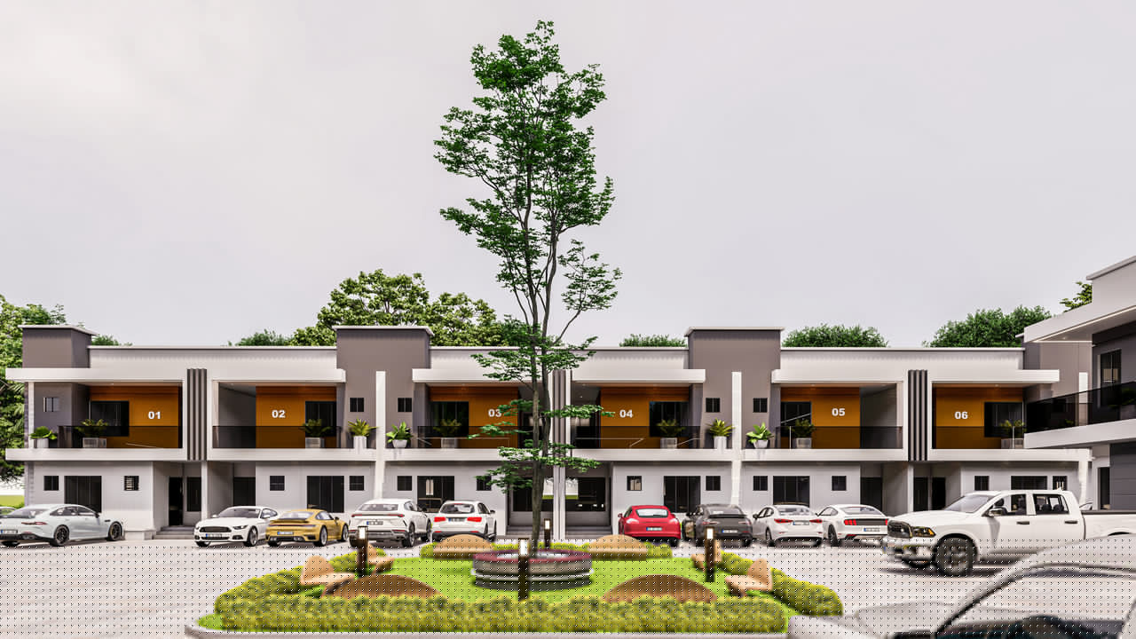 Seven units of four bedroom terrace duplex + BQ with clean lines and private frontage